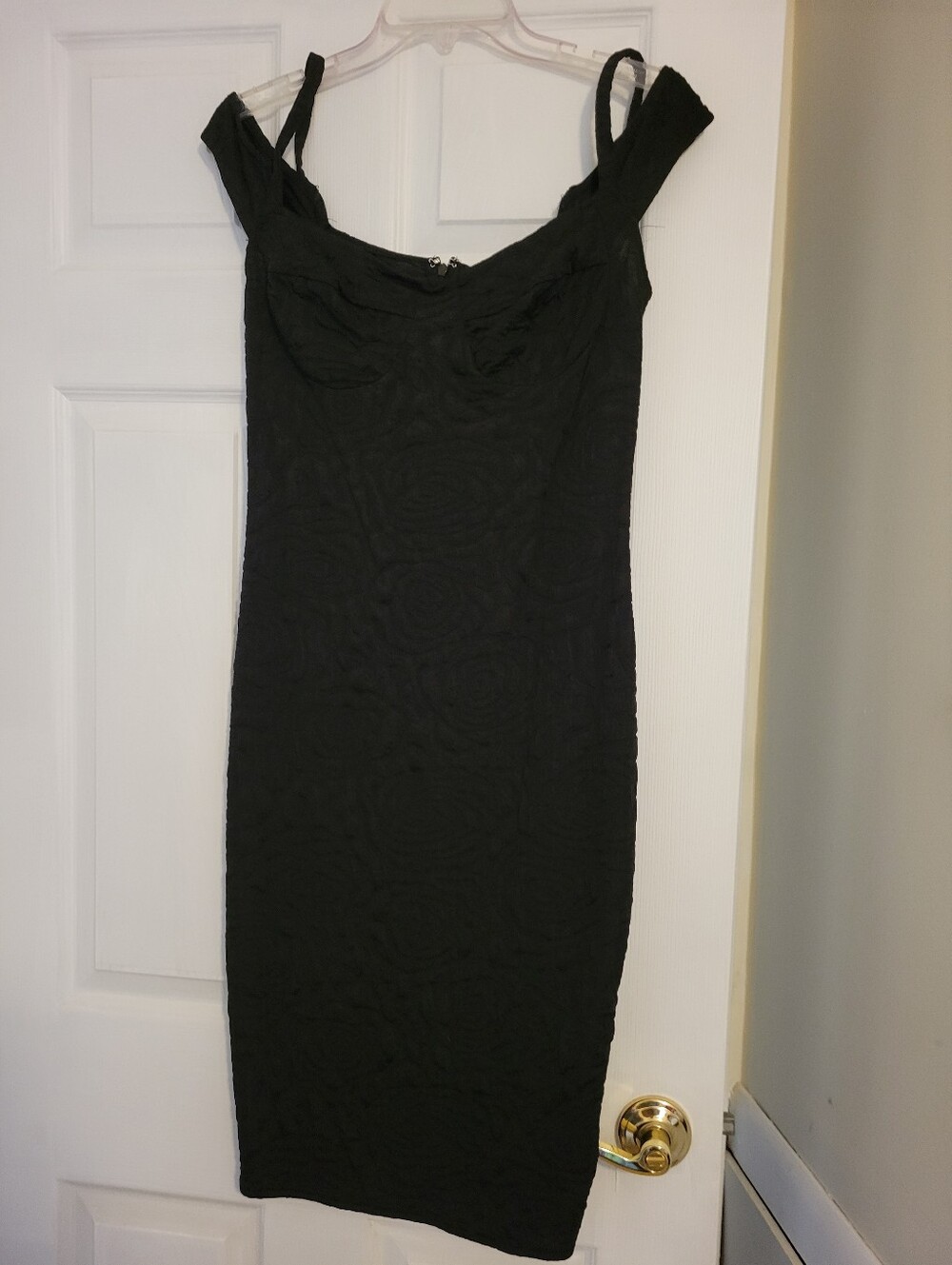 NWT ASOS Black Midi Dress with Rosette Texture